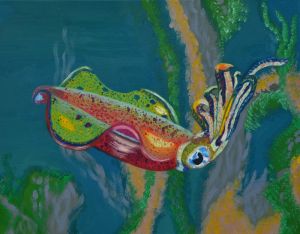 Squid / oil on canvas / 39,5 x 50 cm / 2018